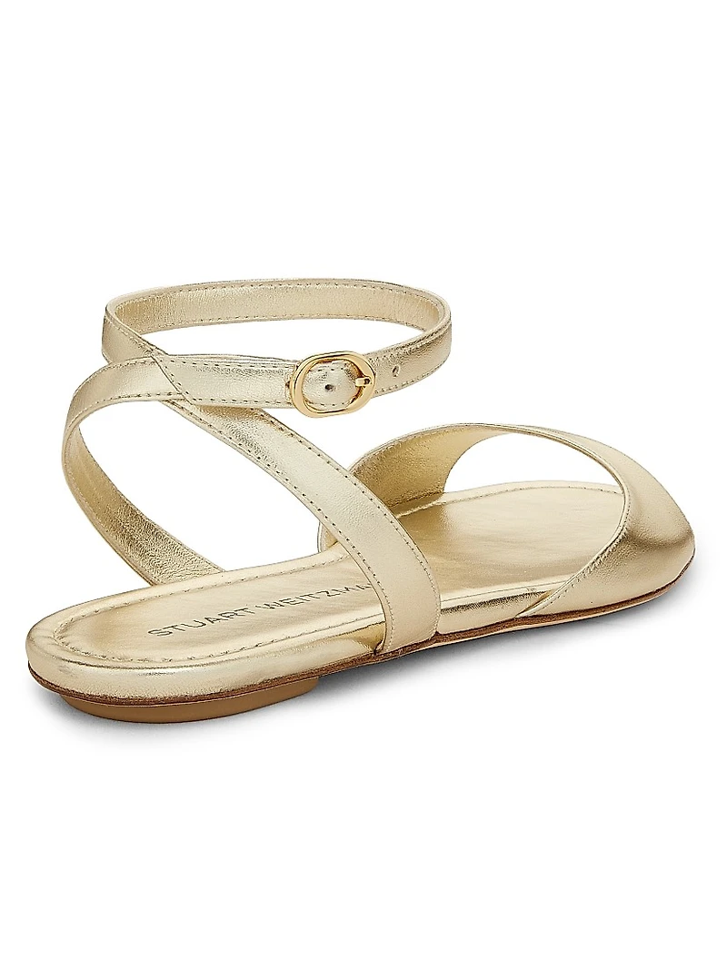 Nudist Metallic Leather Sandals