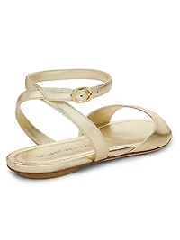 Nudist Metallic Leather Sandals
