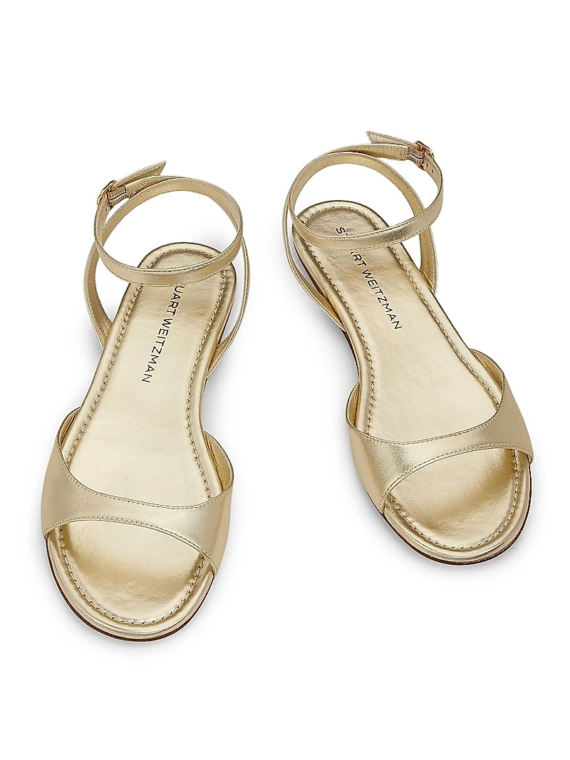 Nudist Metallic Leather Sandals