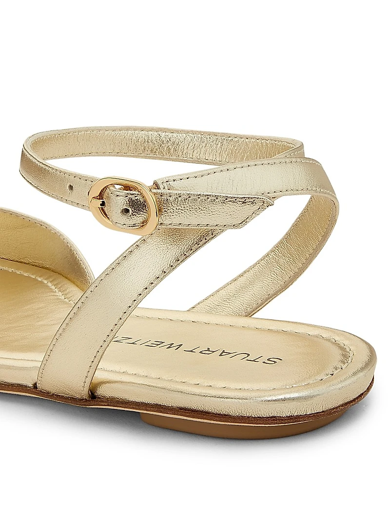 Nudist Metallic Leather Sandals