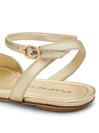 Nudist Metallic Leather Sandals