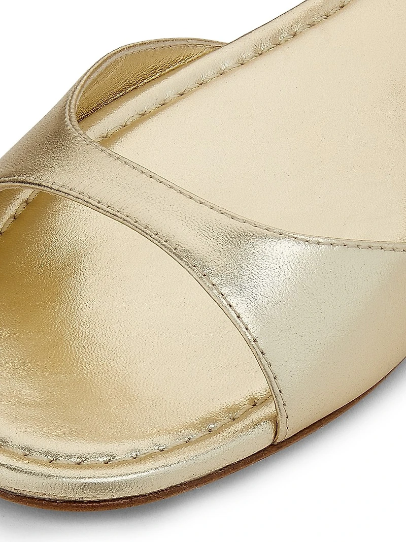 Nudist Metallic Leather Sandals