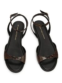 Nudist Snakeskin-Embossed Leather Sandals