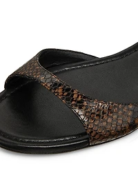 Nudist Snakeskin-Embossed Leather Sandals