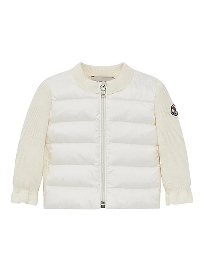 Baby Girl's & Little Down-Filled Cardigan Wool