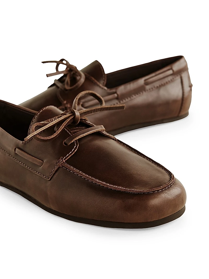 Fia Leather Boat Loafers