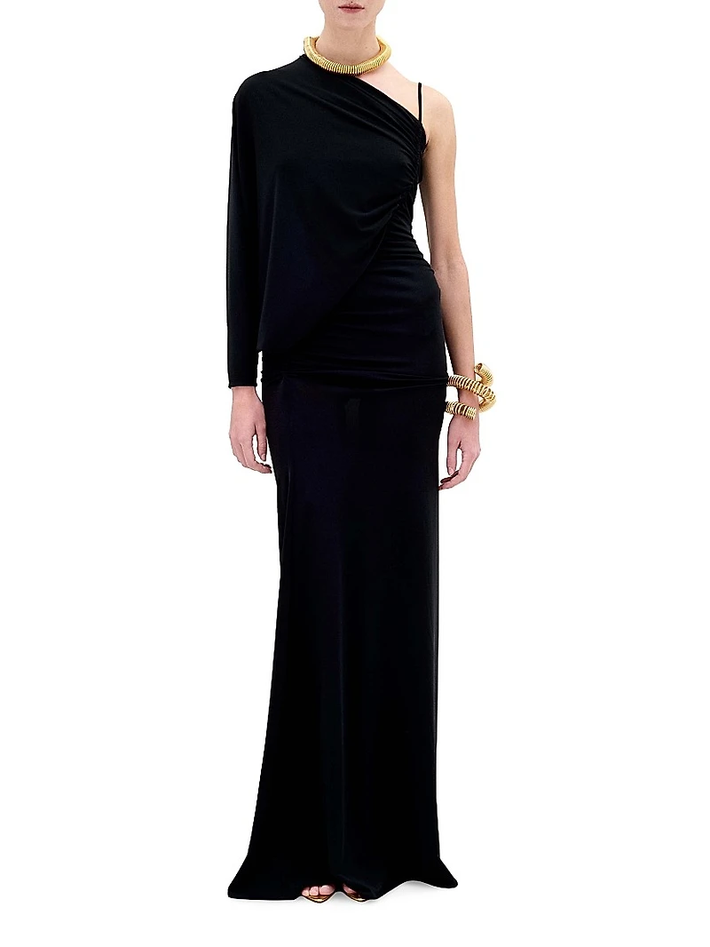 Shiri Jersey One-Shoulder Gown
