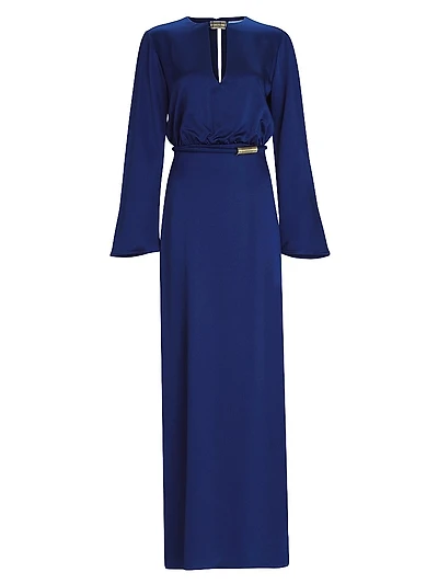 Cassy Hammered Satin Maxi Dress