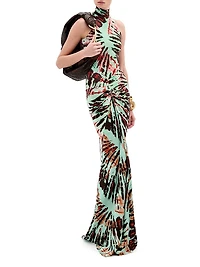Frances Printed Twist Mermaid Gown