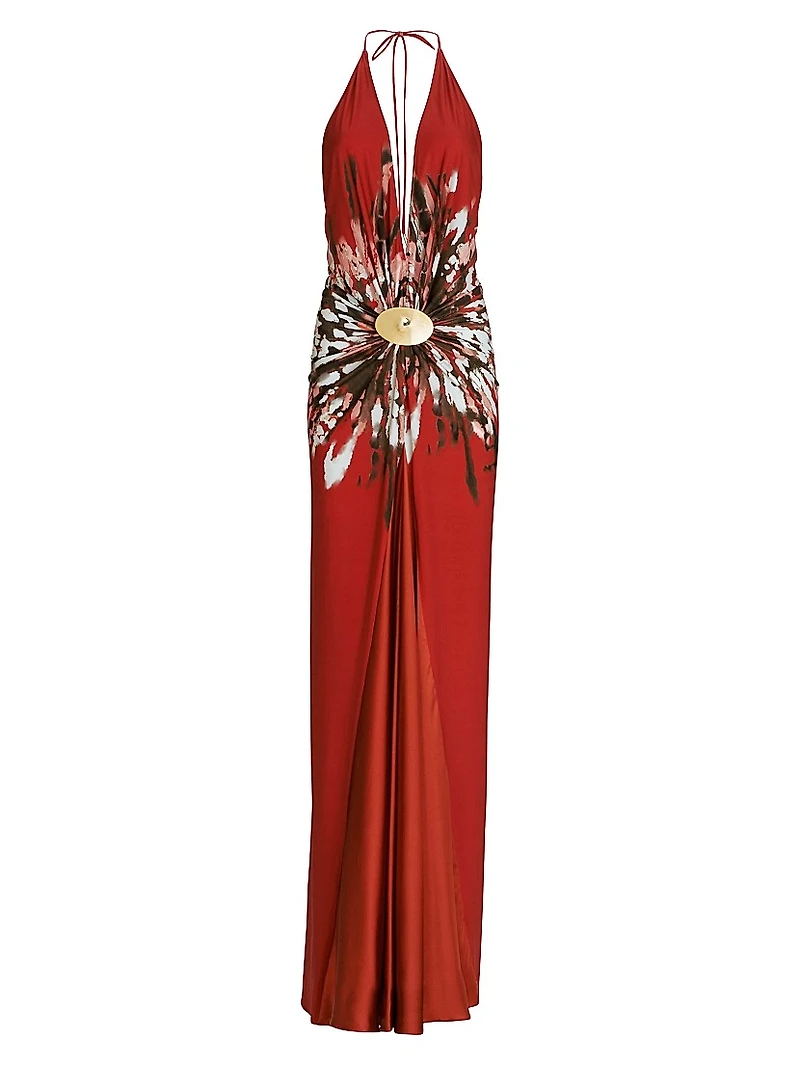 Aiko Floral Halter Gown