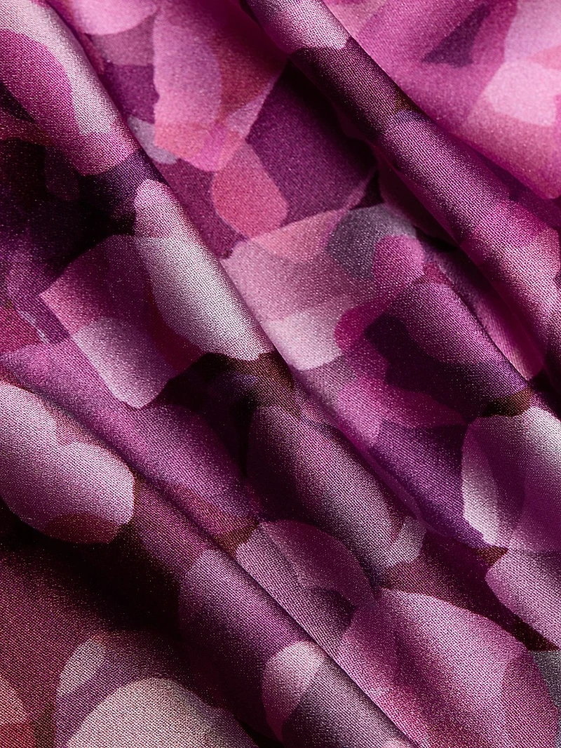 Belagio Petal-Printed Satin Blouse