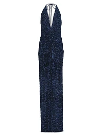 Aiko Sequined Halter Gown