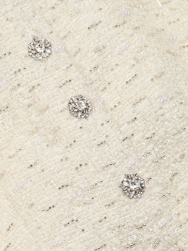 Tashi Short-Sleeve Tweed Jacket