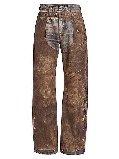Trompe L'Oeil Cotton Chaps Jeans