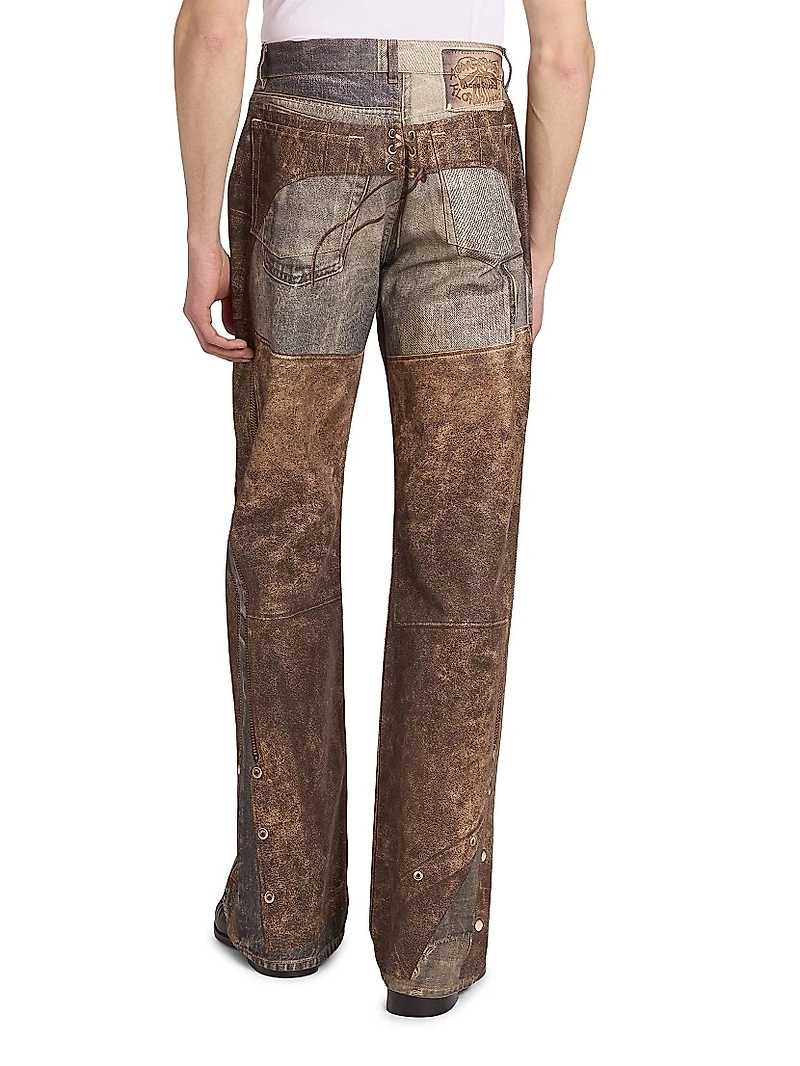 Trompe L'Oeil Cotton Chaps Jeans