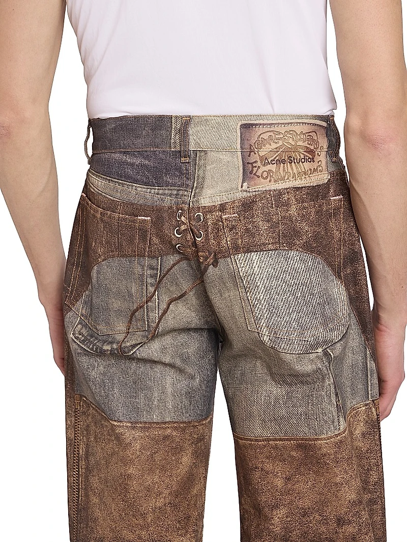Trompe L'Oeil Cotton Chaps Jeans