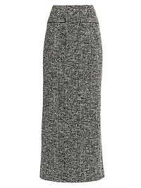 Tweed Boucle-Knit Jersey Maxi Skirt
