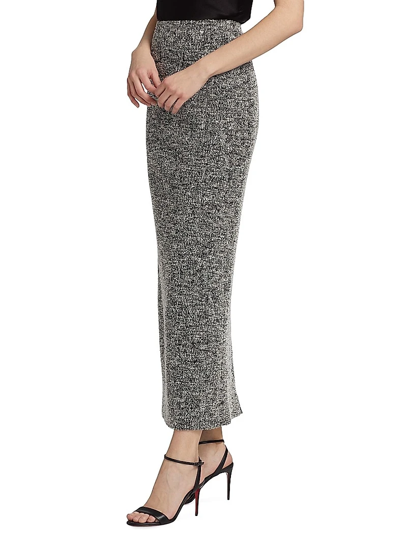 Tweed Boucle-Knit Jersey Maxi Skirt