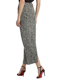 Tweed Boucle-Knit Jersey Maxi Skirt