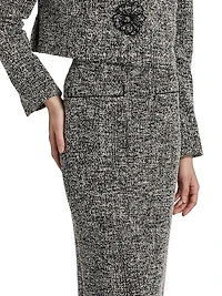 Tweed Boucle-Knit Jersey Maxi Skirt