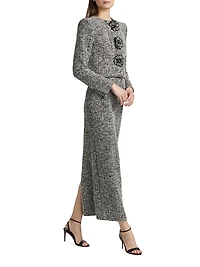Tweed Boucle-Knit Jersey Maxi Skirt