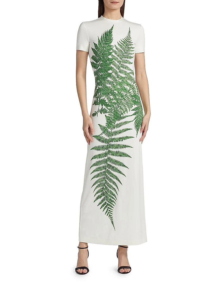 Fern Printed Jersey Maxi Dress