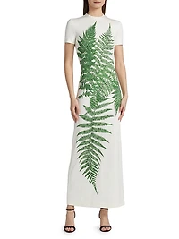Fern Printed Jersey Maxi Dress