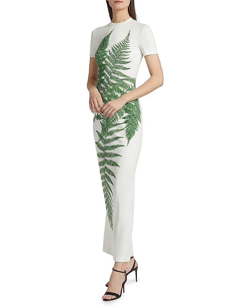 Fern Printed Jersey Maxi Dress