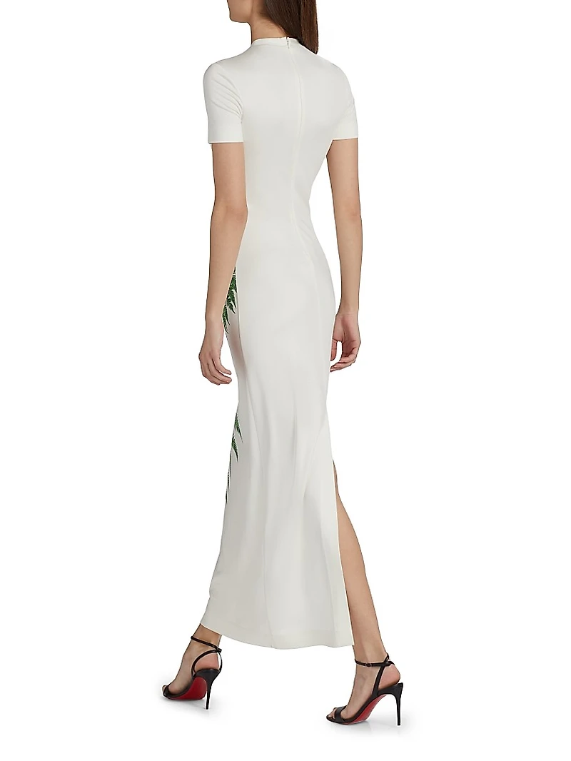 Fern Printed Jersey Maxi Dress