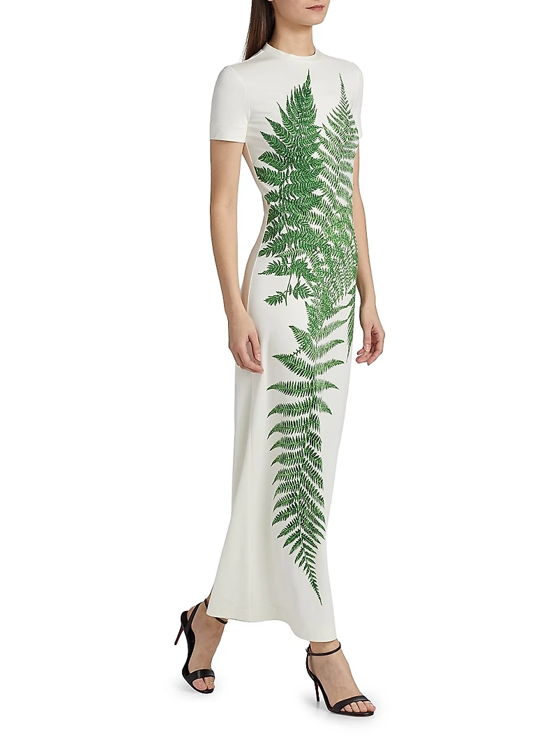 Fern Printed Jersey Maxi Dress