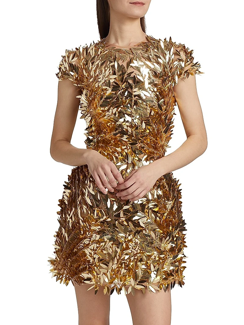 Sequin Feather Cocktail Dress
