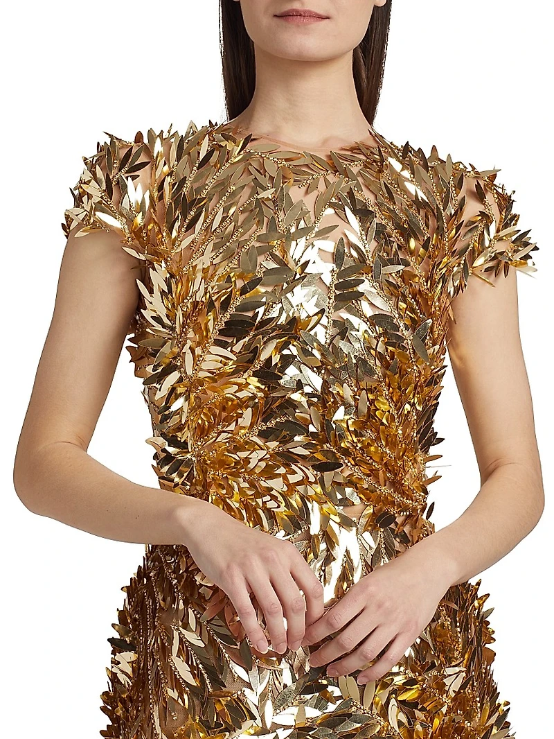Sequin Feather Cocktail Dress