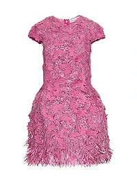 Embellished Floral Tulle Minidress