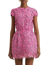 Embellished Floral Tulle Minidress