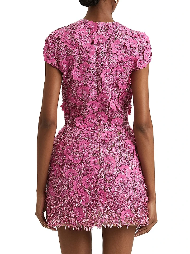 Embellished Floral Tulle Minidress