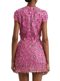 Embellished Floral Tulle Minidress