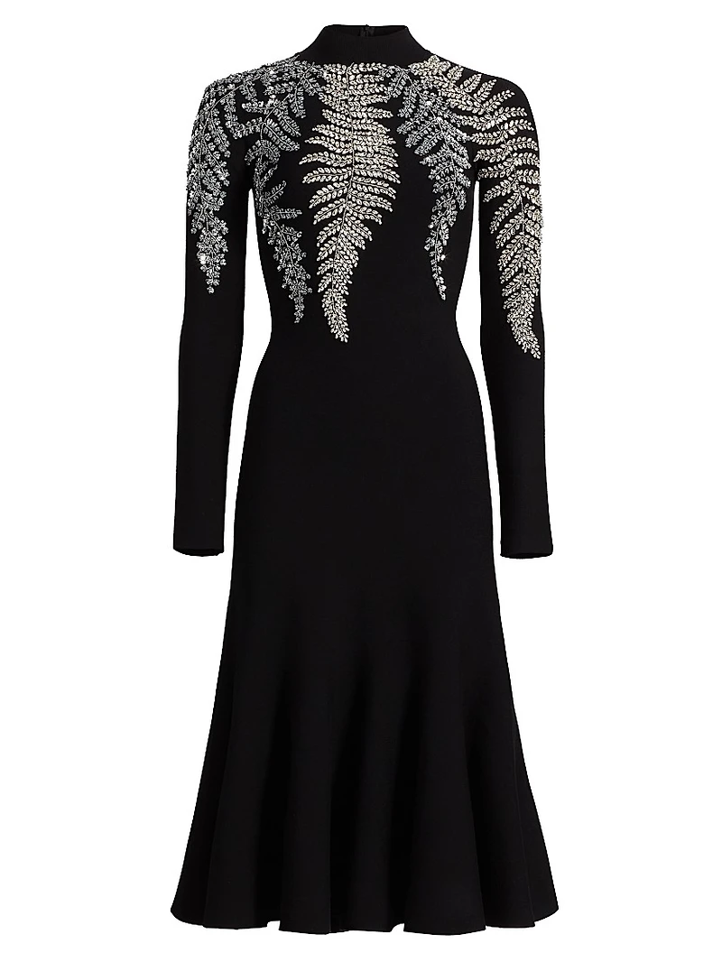 Fern Embellished Trumpet Cocktail Dress