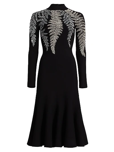 Fern Embellished Trumpet Cocktail Dress