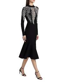 Fern Embellished Trumpet Cocktail Dress
