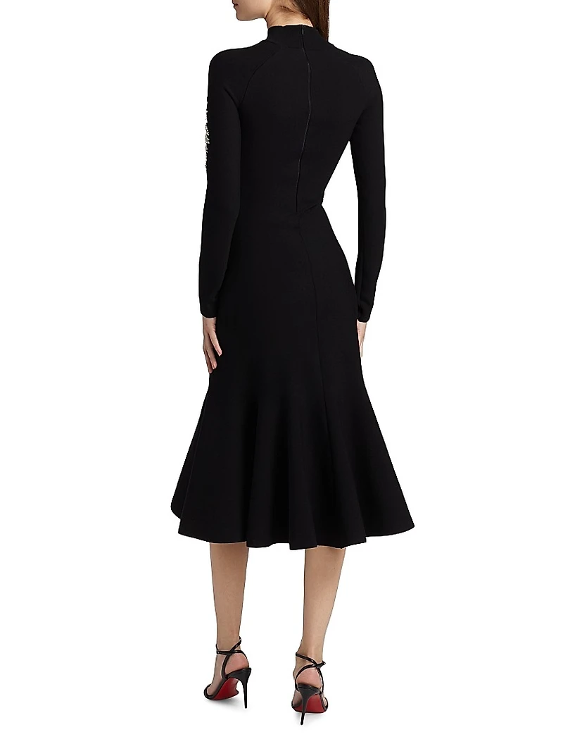 Fern Embellished Trumpet Cocktail Dress