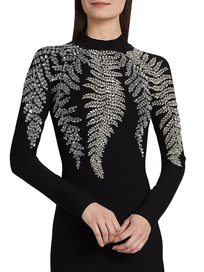 Fern Embellished Trumpet Cocktail Dress