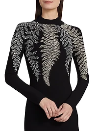 Fern Embellished Trumpet Cocktail Dress