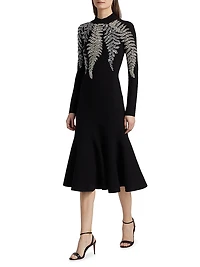 Fern Embellished Trumpet Cocktail Dress
