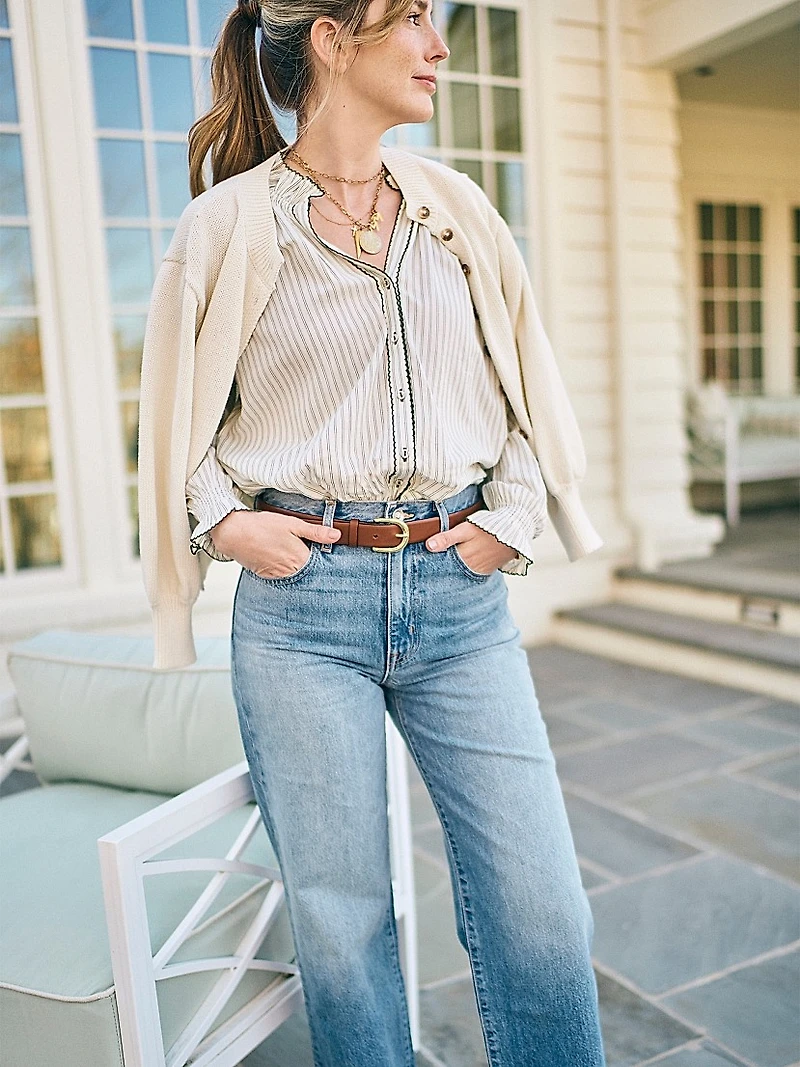 Harper Striped Cotton Top
