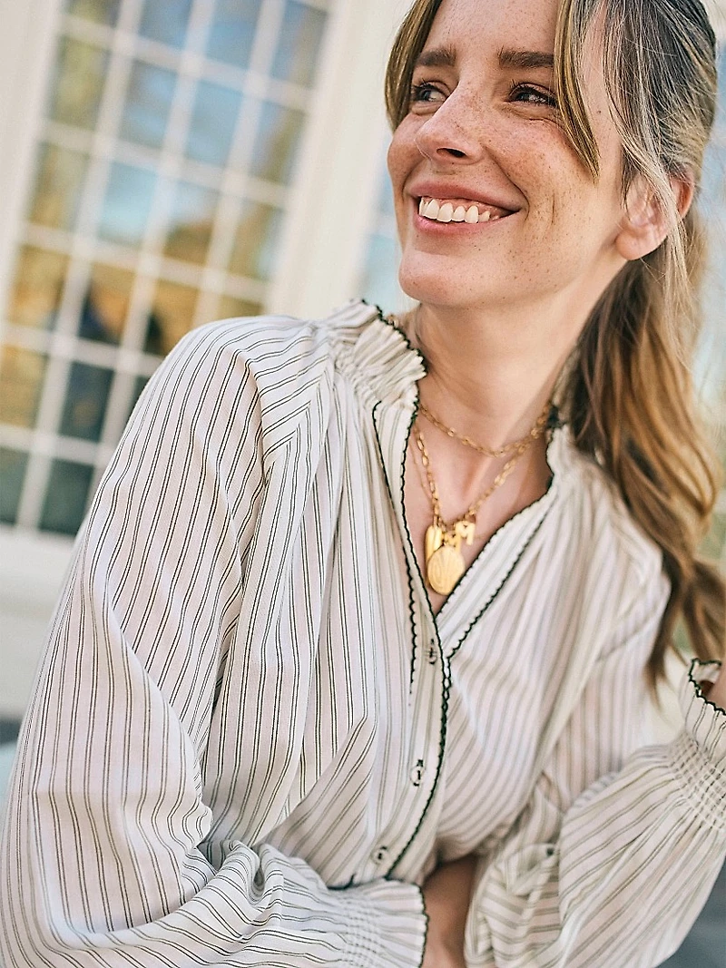 Harper Striped Cotton Top