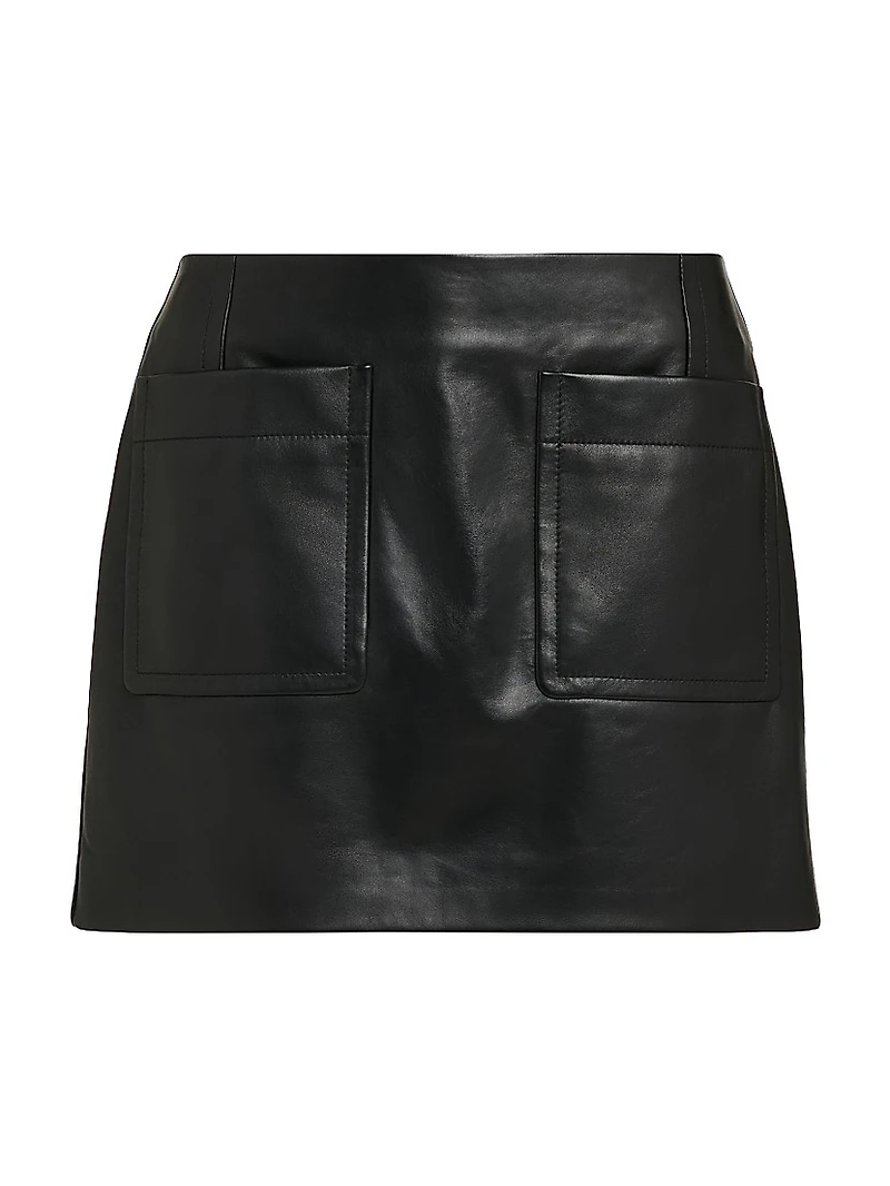 Leather Patch Pocket Miniskirt