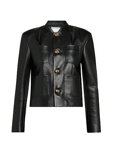 Leather Patch Pocket Jacket