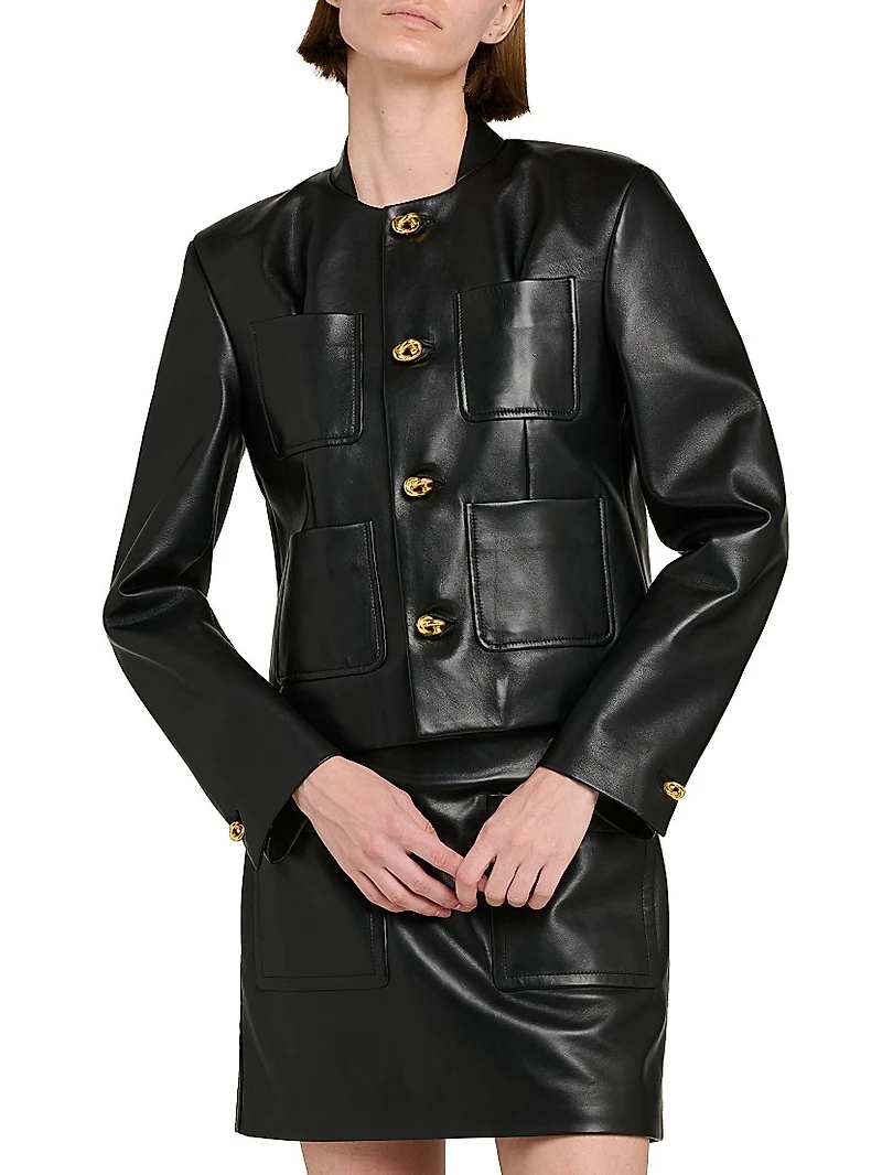 Leather Patch Pocket Jacket