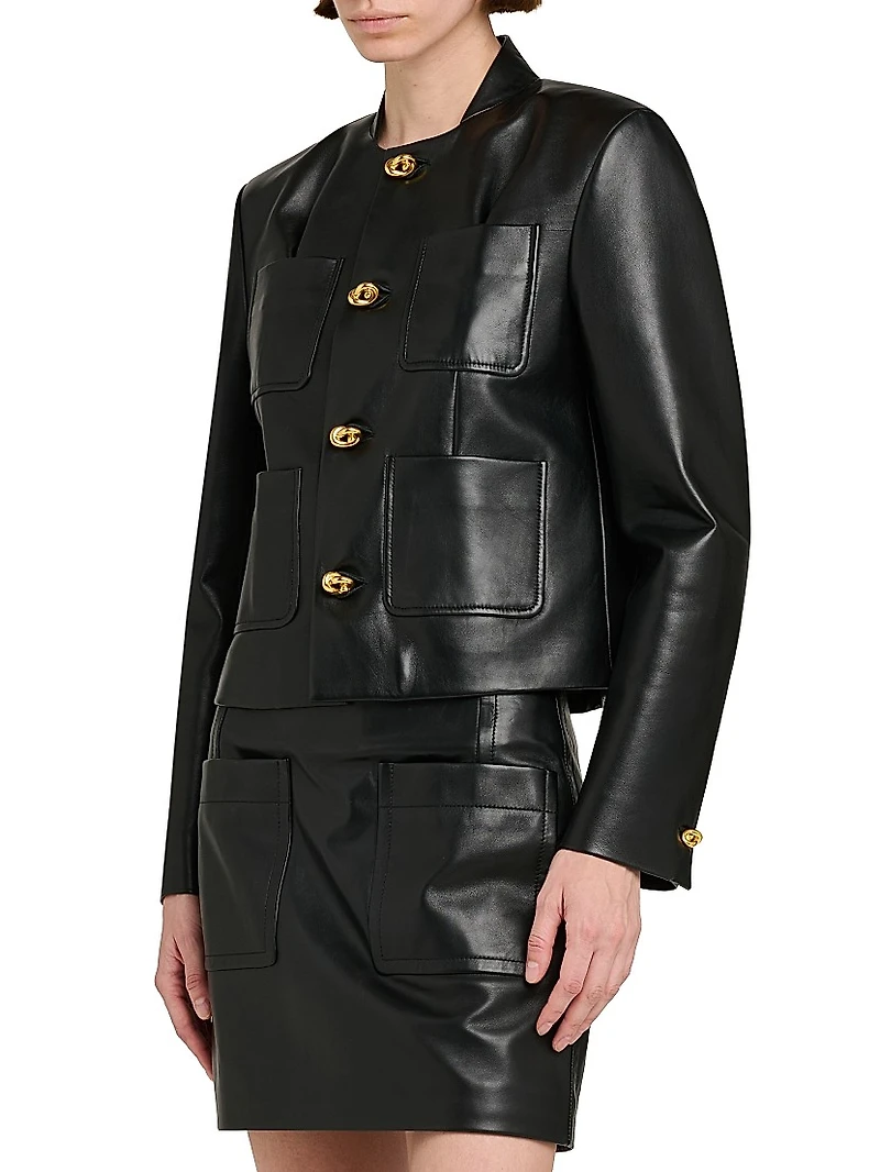 Leather Patch Pocket Jacket