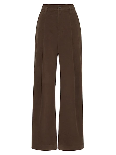 Stretch Cotton Moleskin Five Pocket Barrel Trousers